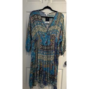 Ces Femme Boutique Boho‎ Hippie Colorful Dress Women's Size S NWT